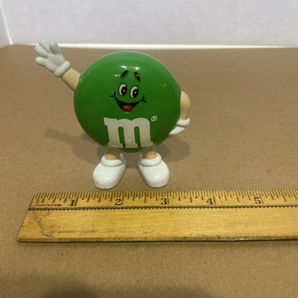 Vintage Rare 1991 Mars M&M Green Candy Dispenser Waving Hand Collectible Toy